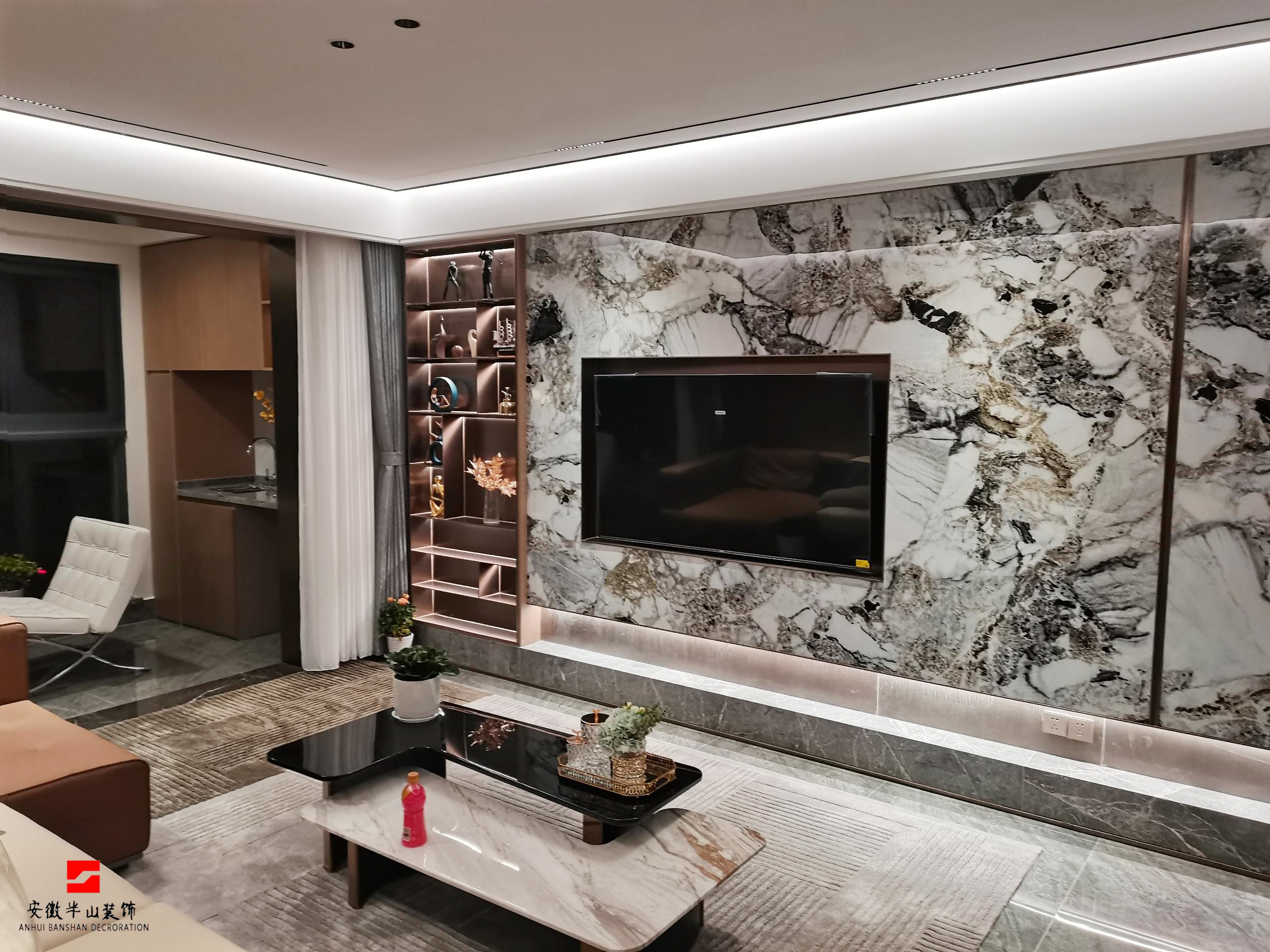 淮北.华松.蘭墅香汐B户型轻奢风样板间装饰工程(图4)