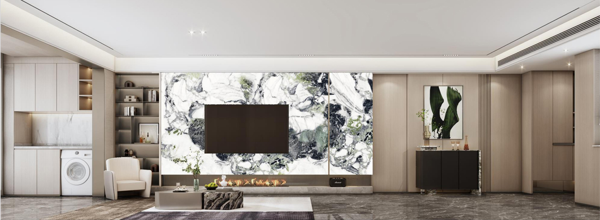 淮北.华松.蘭墅香汐B户型轻奢风样板间装饰工程(图3)