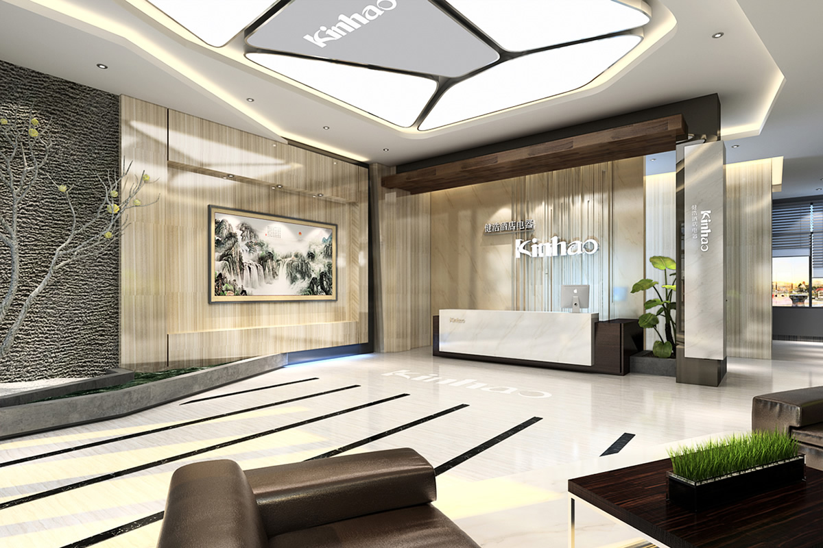 吴山健浩3000m²现代简约办公楼装修项目(图2)