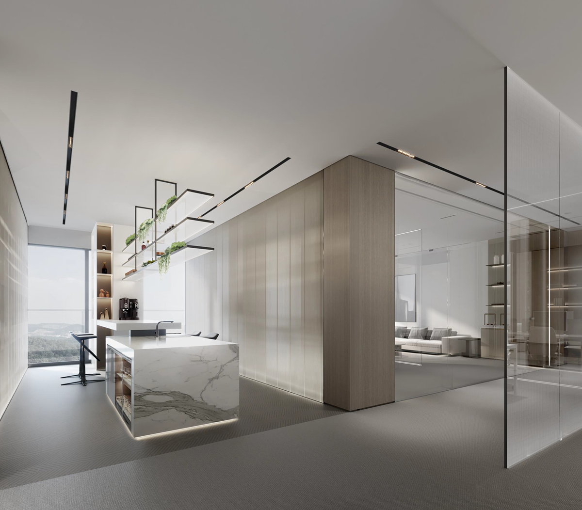 安然燃气极简风办公室装修设计项目(图3)