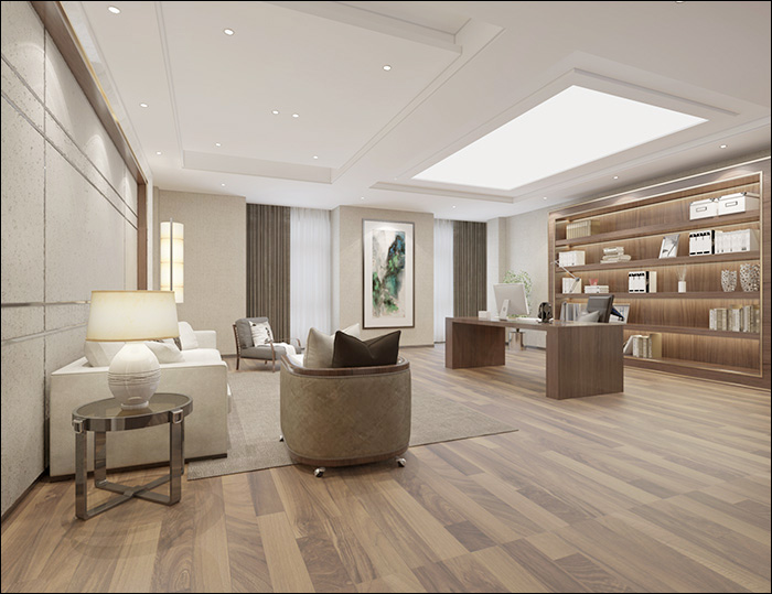 芜湖华威5400平方新中式办公楼装修(图2)