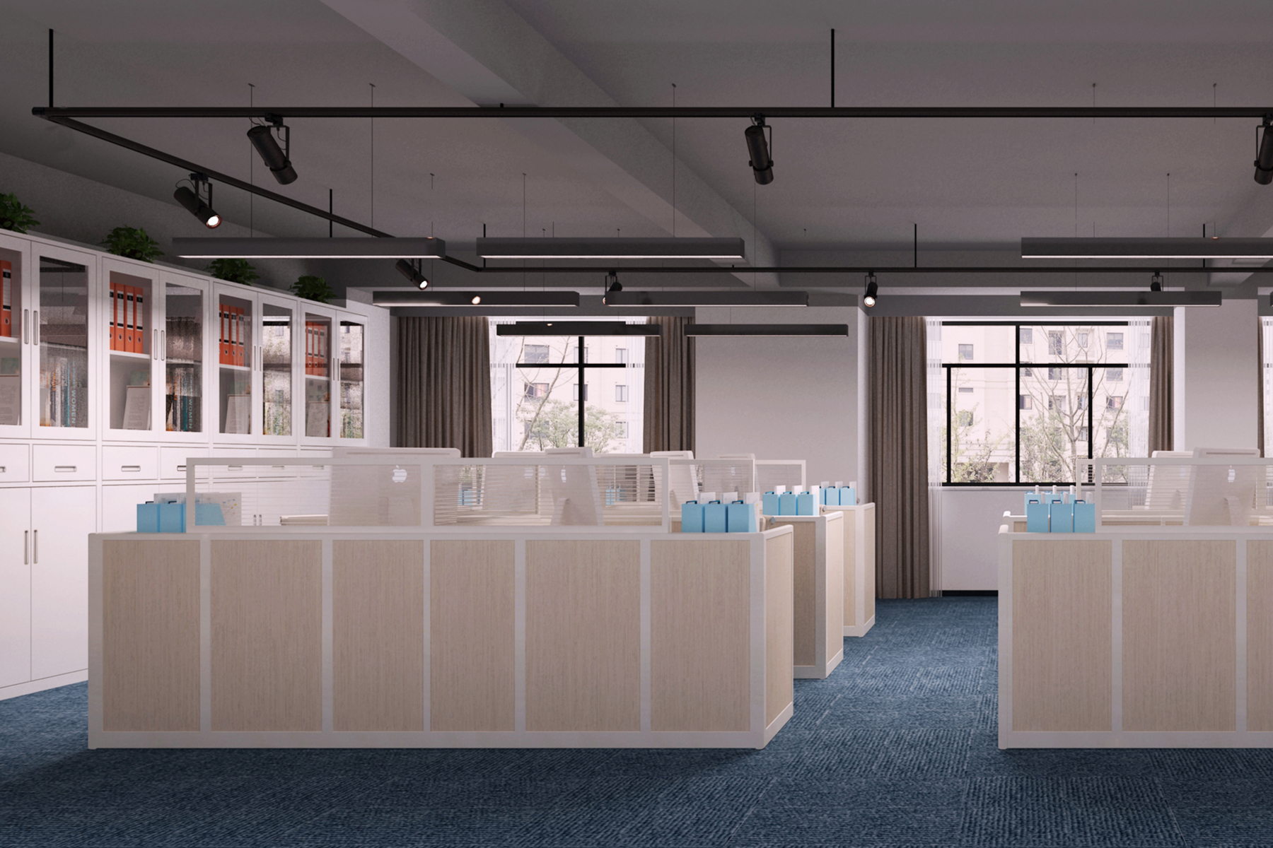 华新智能设备4000平方办公楼改造装修工程(图5) 合肥办公楼装修设计公司案例|华新智能停车5000㎡现代简约风格改造(图9)