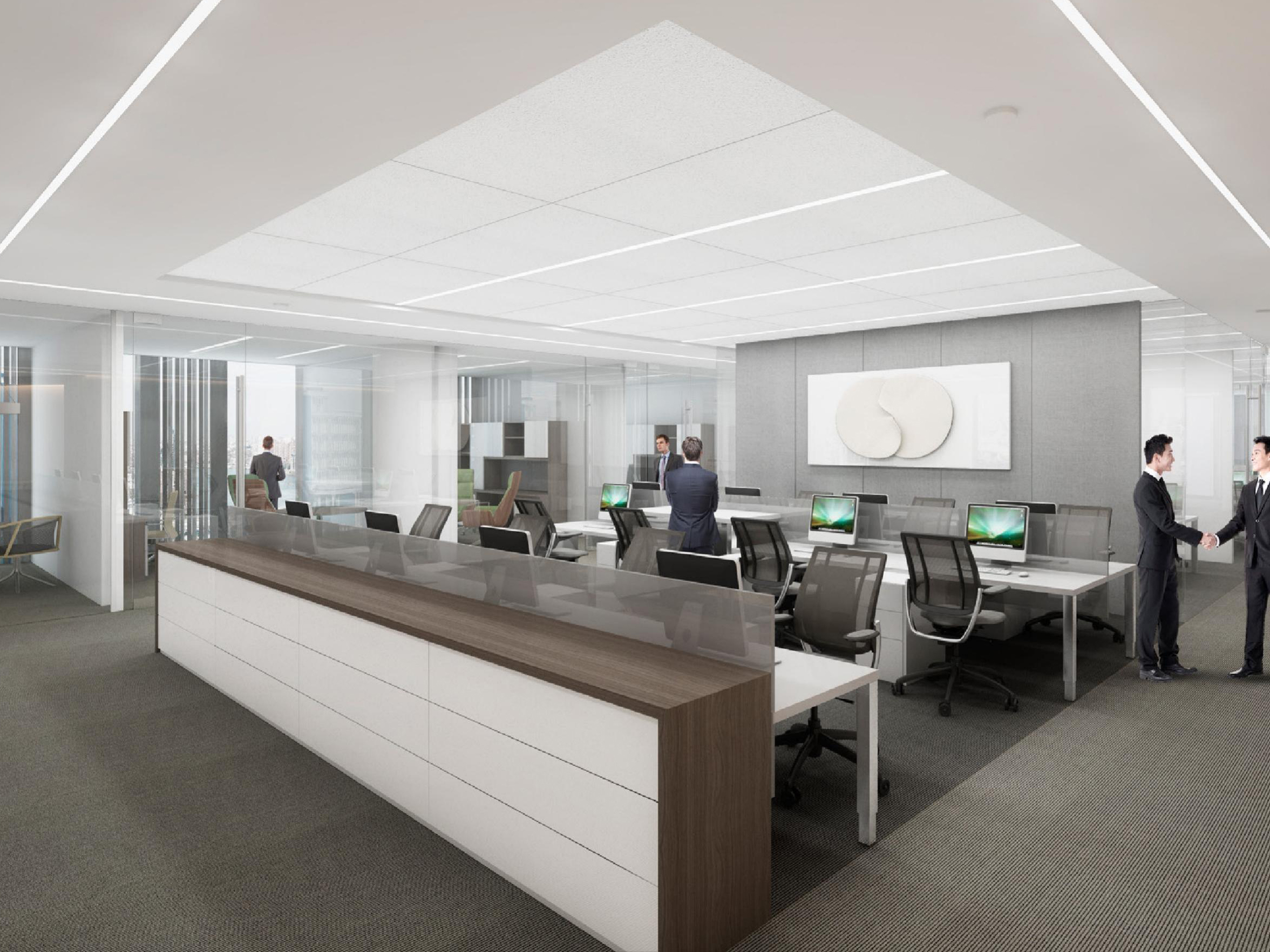 淮北银行3000平方现代简约风办公楼装修项目(图2)