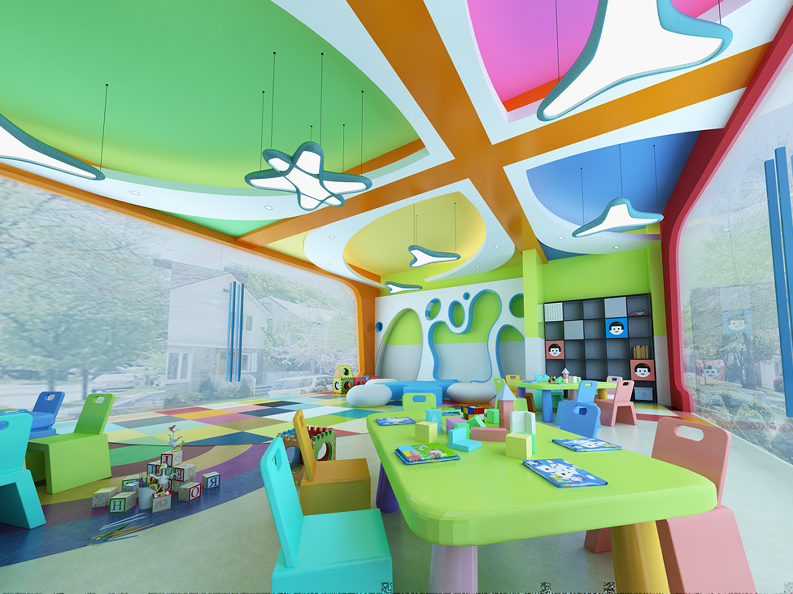 肥东2000平方幼儿园装修设计(图1)