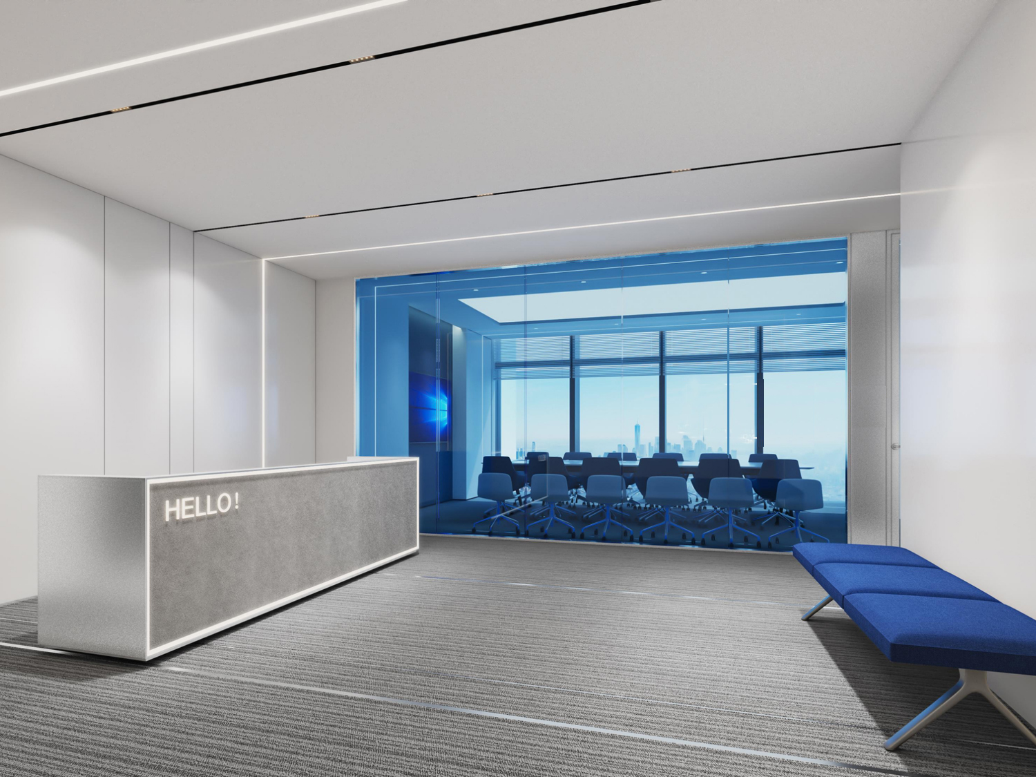 合肥2000平方现代风科技公司办公室装修设计(图3)