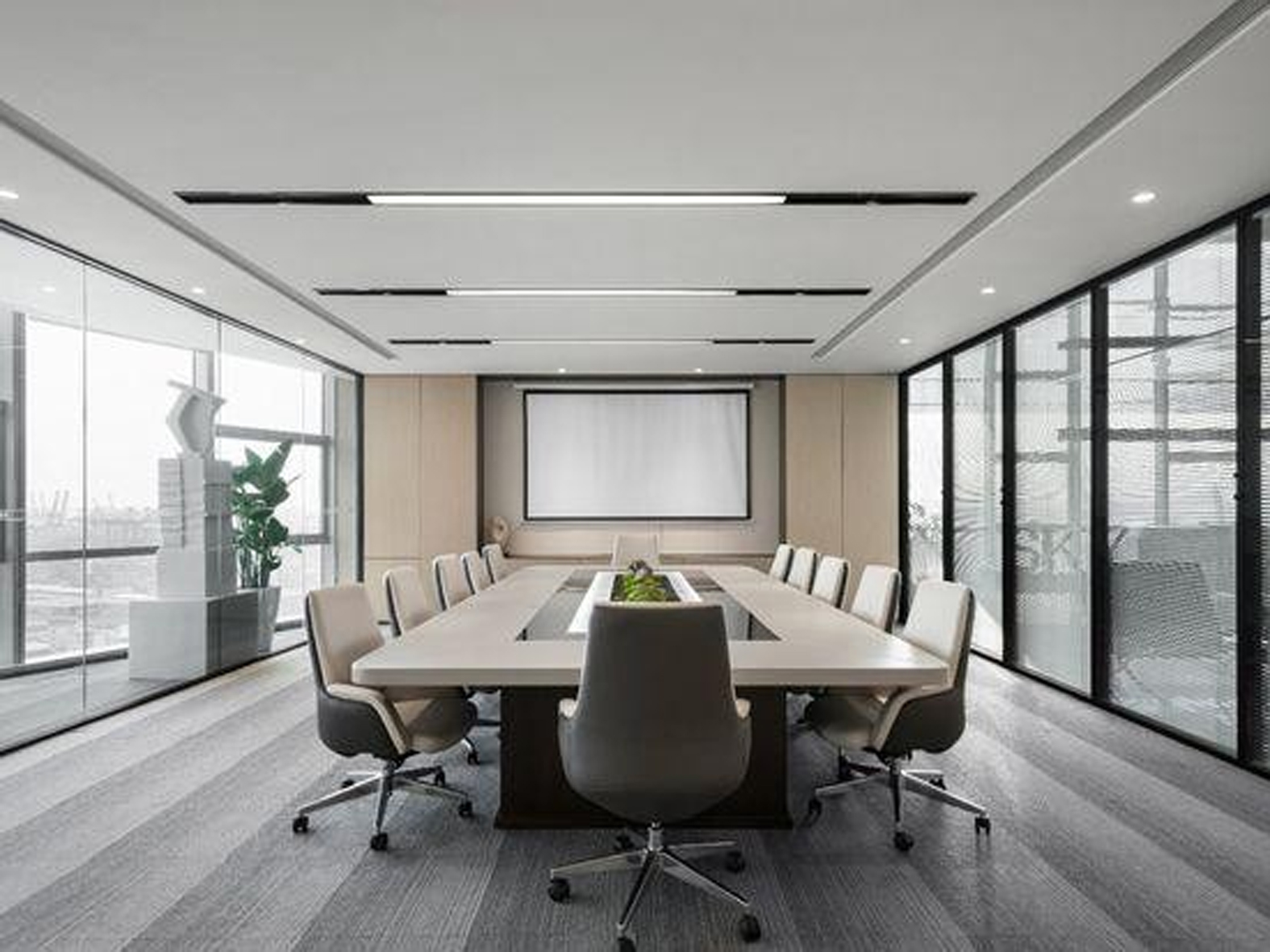 芜湖1900平方现代风办公室装修设计案例(图1)