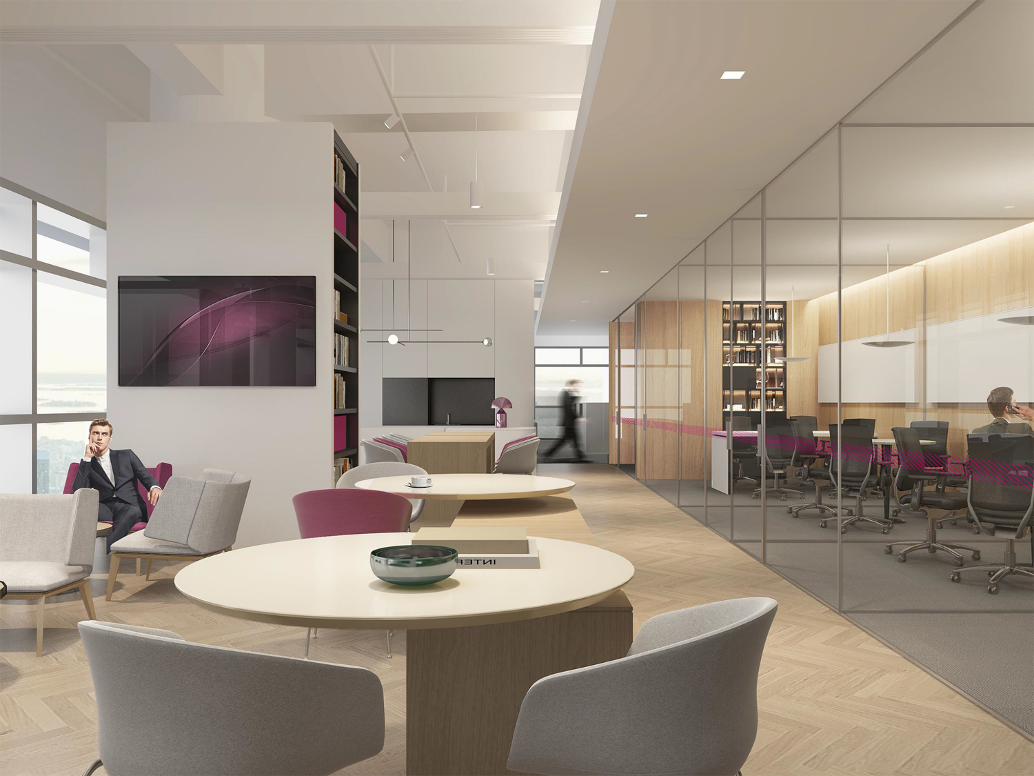 现代简约风格：900平方企业内部经理室、会议室及员工休闲区改造案例(图1)