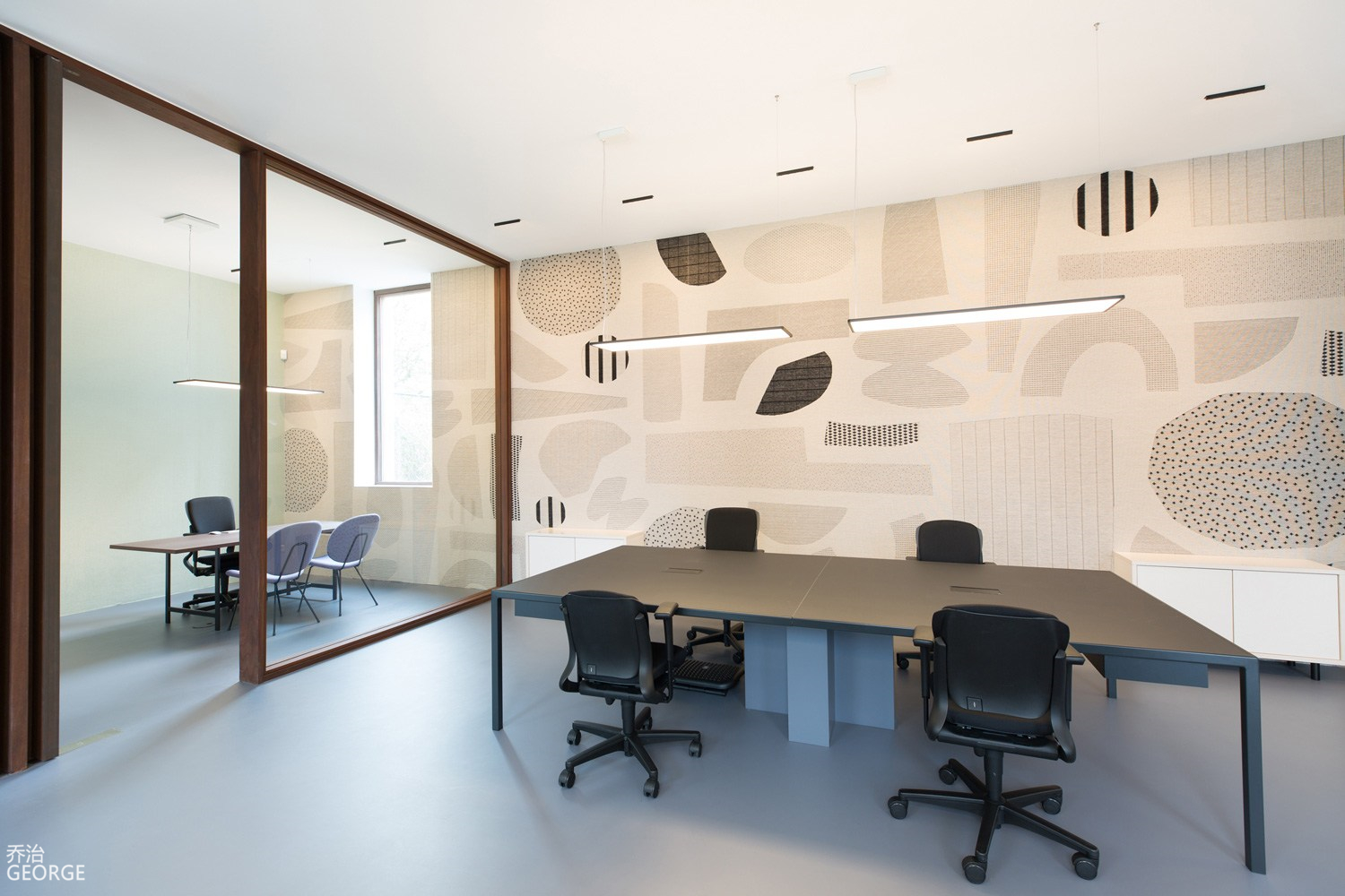 马鞍山市1500平方浅色系简约办公室装修设计案例(图1)