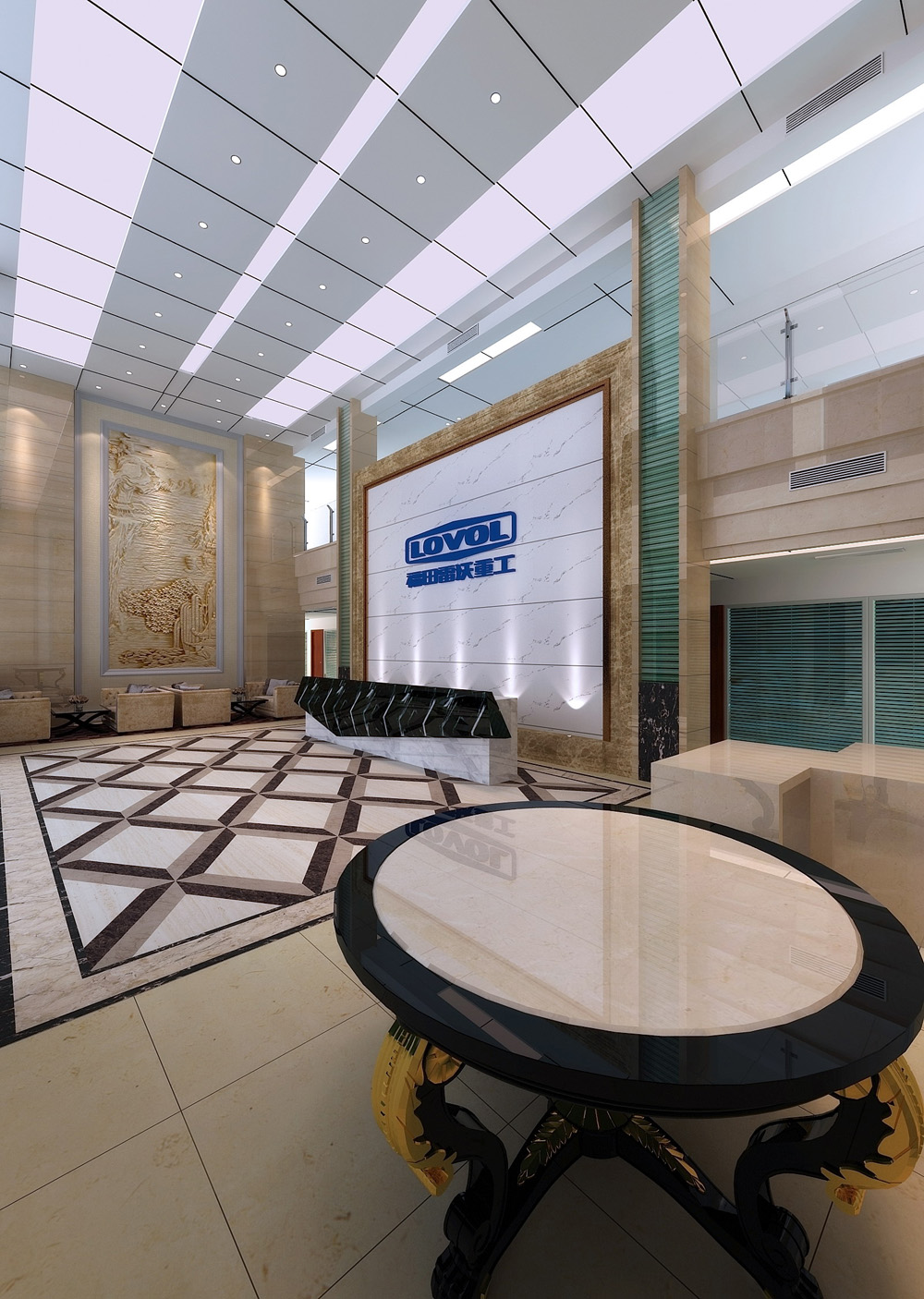 雷沃机械总部3000平方办公楼装修设计项目(图2)