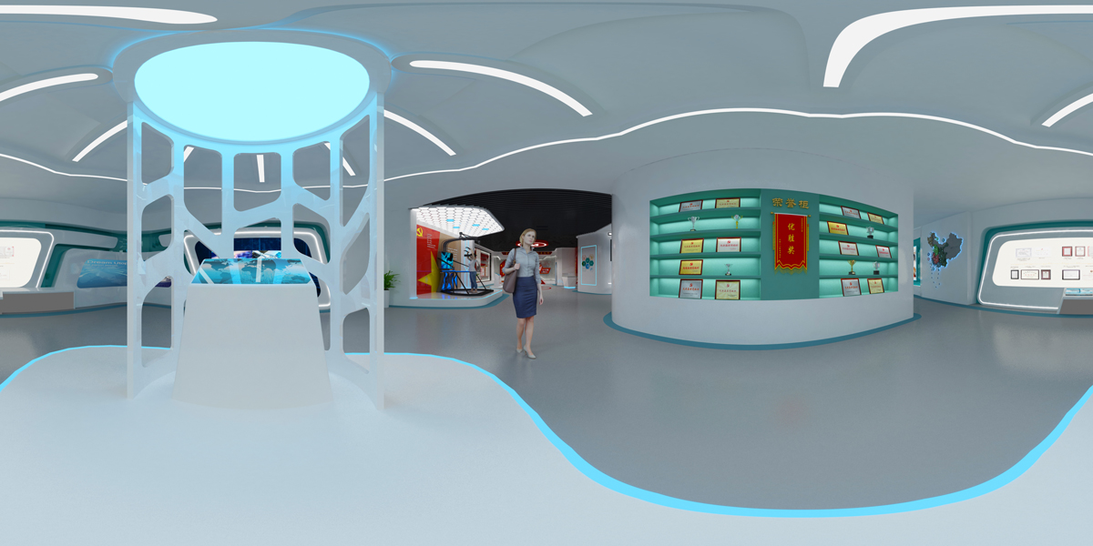 安庆国家电网300平方现代简约风企业展厅及党建展厅装修设计(图1)