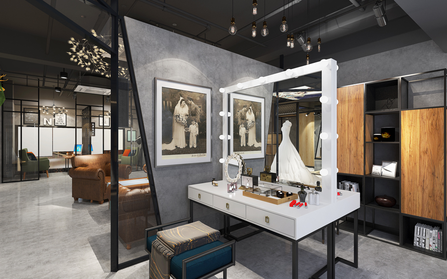 合肥200平方工业风婚纱摄影店装饰装修设计(图2)