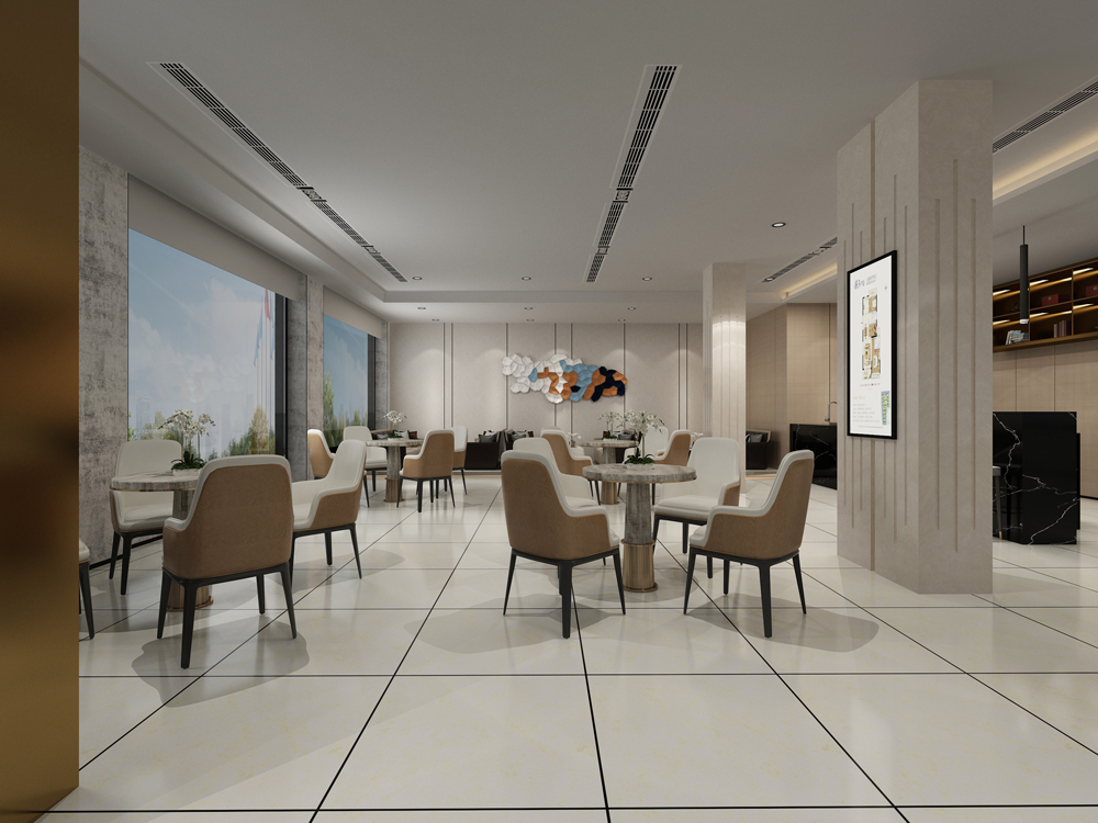 淮北华松皖溪佳苑现代简约风格售楼部装修设计改造(图4)