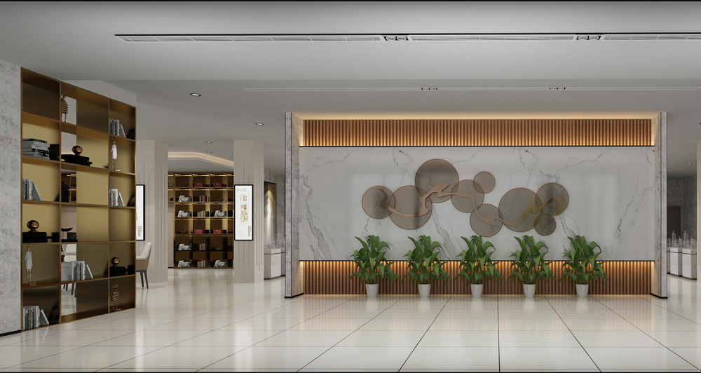 淮北华松皖溪佳苑现代简约风格售楼部装修设计改造(图3)